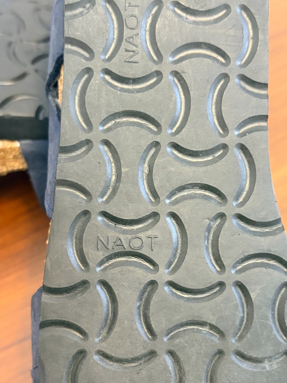 Naot Kayla Strappy Sandals Women 38 US 7 Navy Nubuck Cork Footbed Adjustable - Picture 7 of 7